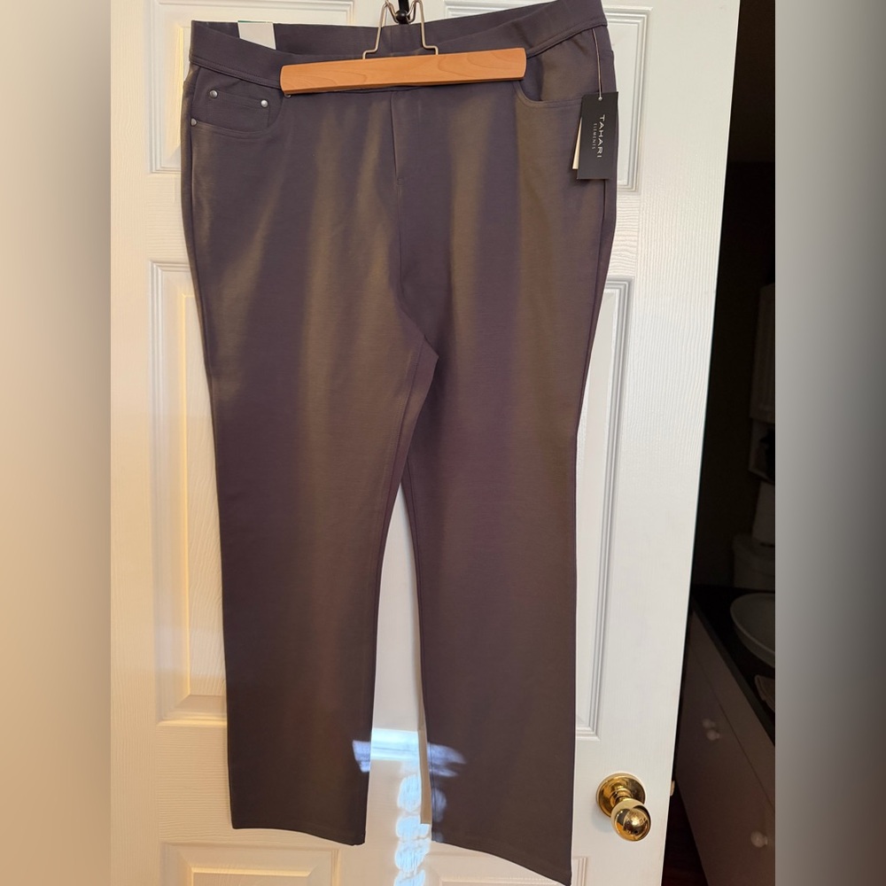 Grey Tahari leggings, better quality ponte fabric, sleek details.
